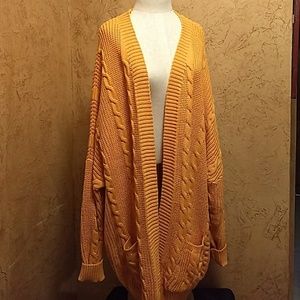 Oversized Cardigan Sweater XXL NWOT Mustard Yellow